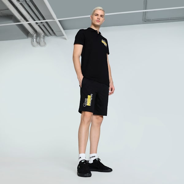 PUMA x one8 Men's Printed Slim Fit Shorts, PUMA Black, extralarge-IND