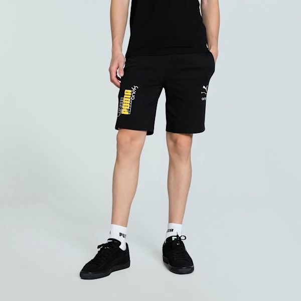 PUMA x one8 Men's Printed Slim Fit Shorts, PUMA Black, extralarge-IND