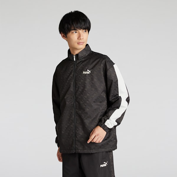 メンズ CORE HERITAGE ウーブン AOP トラックジャケット, PUMA Black, extralarge-JPN