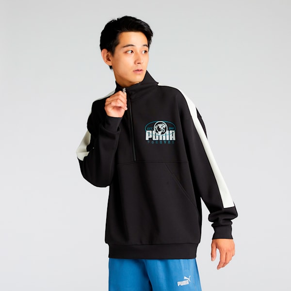 メンズ CORE HERITAGE MX トラック ハーフジップ スウェットジャケット, PUMA Black, extralarge-JPN