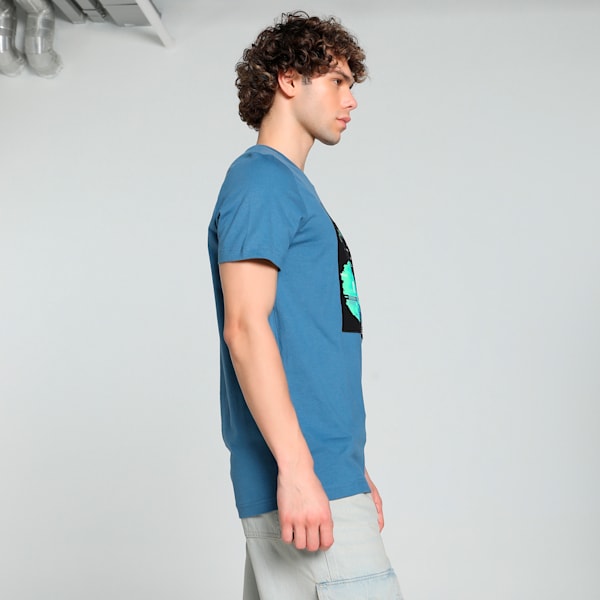 PUMA x one8 Men's Slim Fit Core Tee, Blue Horizon, extralarge-IND