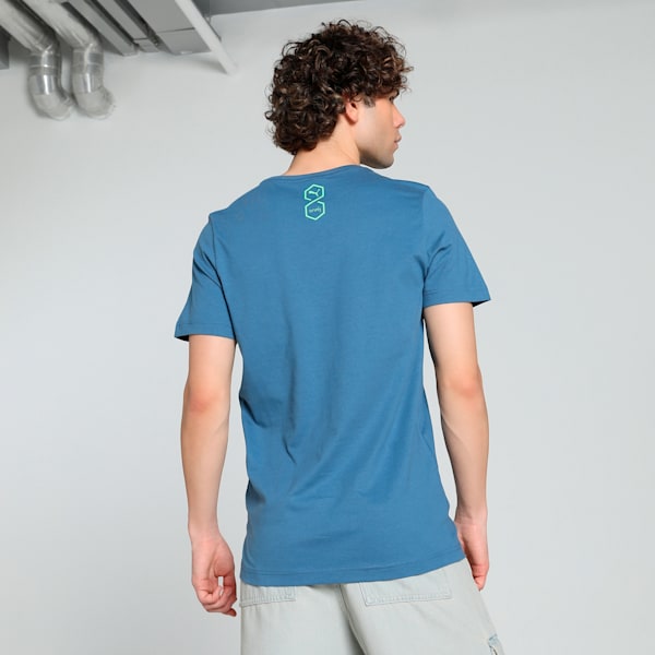 PUMA x one8 Men's Slim Fit Core Tee, Blue Horizon, extralarge-IND