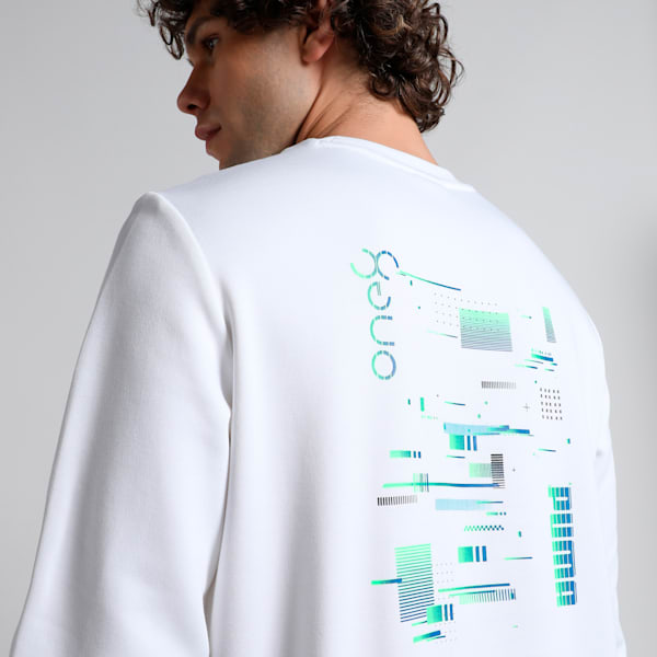 PUMA x one8 Men's Crew-Neck Slim Fit Sweatshirt, PUMA White, extralarge-IND