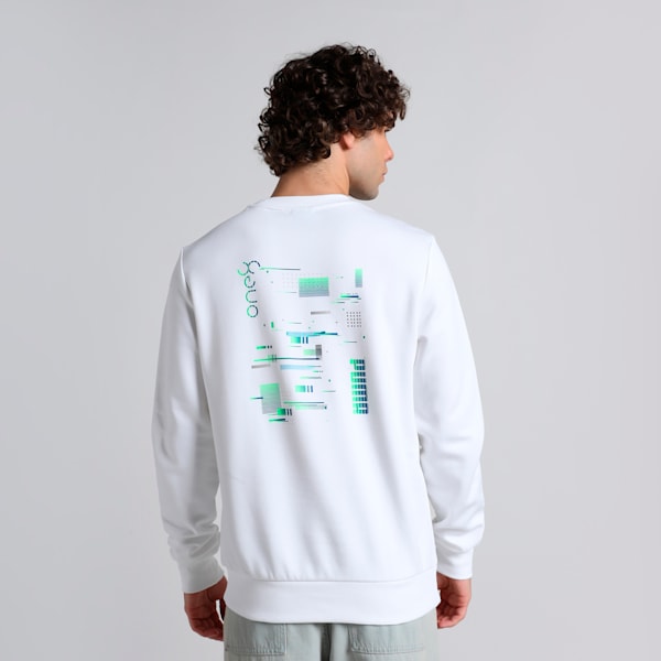 PUMA x one8 Men's Crew-Neck Slim Fit Sweatshirt, PUMA White, extralarge-IND