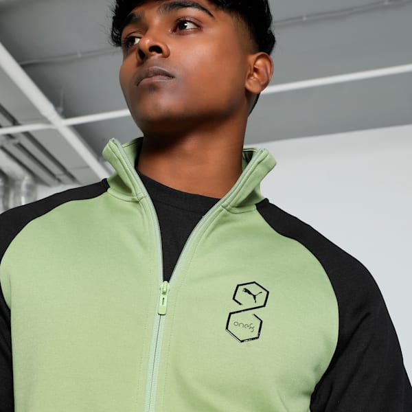 PUMA x one8 Full Zip Men's Slim Fit Sweat Jacket, Calming Green, extralarge-IND
