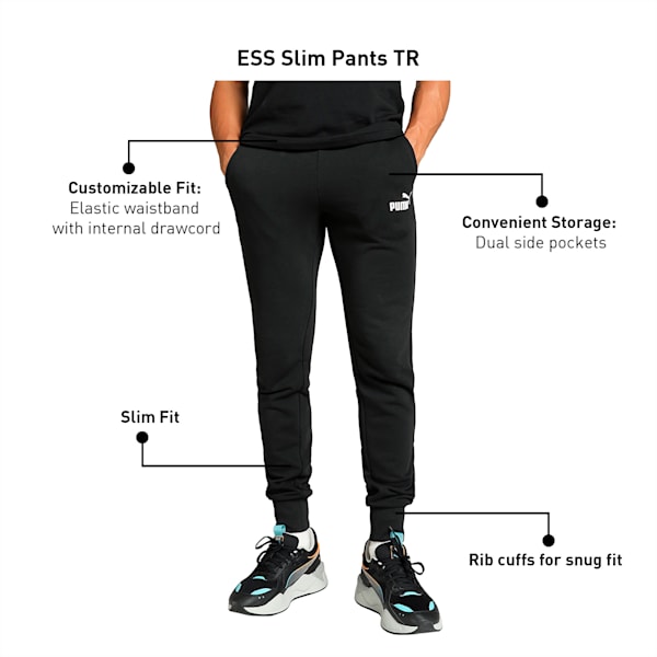 Men's Slim Fit Pants, Puma Black, extralarge-IND