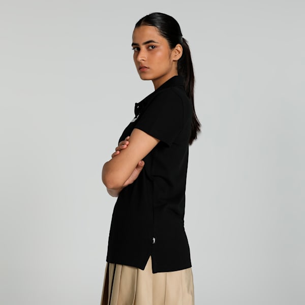 Women's Pique Polo, PUMA Black, extralarge-IND