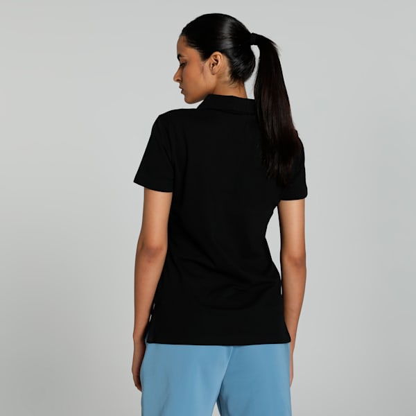 Women's Pique Polo, PUMA Black-Cat, extralarge-IND