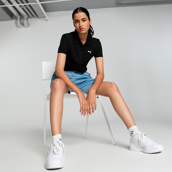 Women's Pique Polo, PUMA Black-Cat, extralarge-IND