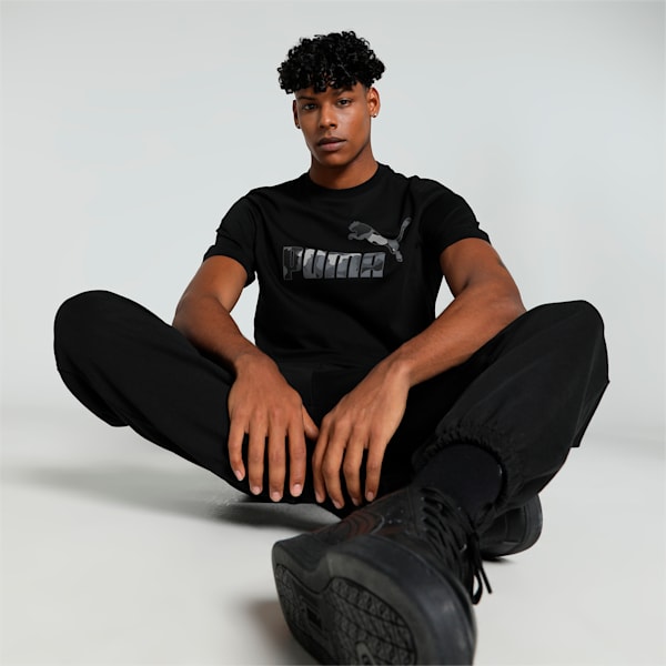 CAMO Graphic Men's T-shirt, PUMA Black, extralarge-IND