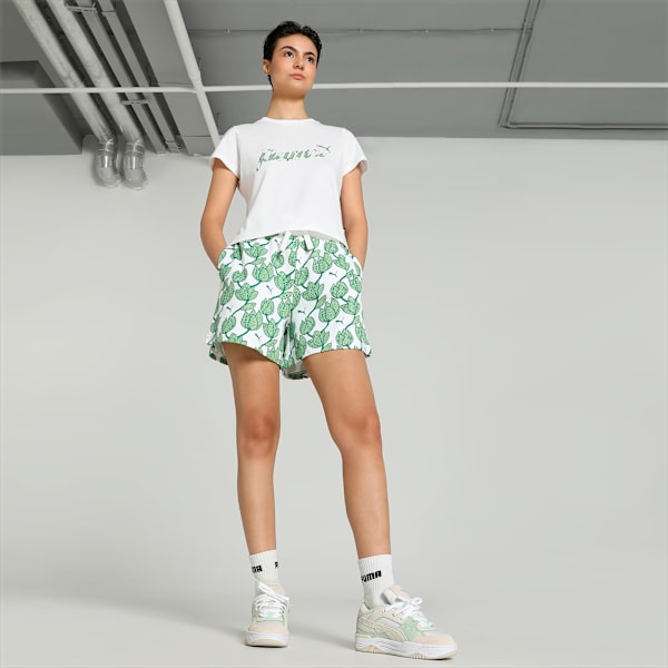 BLOSSOM Women's Relaxed Fit Graphic Tee, PUMA White, extralarge-IND