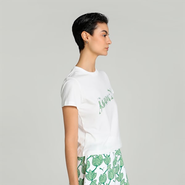 BLOSSOM Women's Relaxed Fit Graphic Tee, PUMA White, extralarge-IND