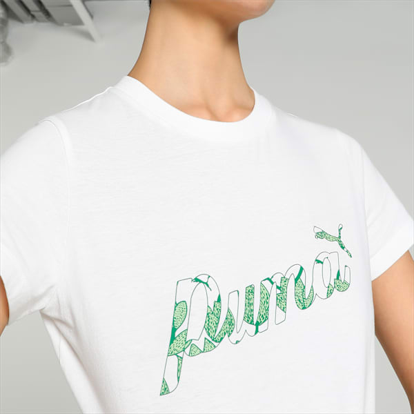 BLOSSOM Women's Relaxed Fit Graphic Tee, PUMA White, extralarge-IND