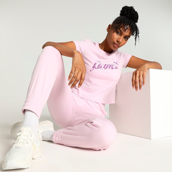 BLOSSOM Women's Relaxed Fit Graphic Tee, Grape Mist, extralarge-IND