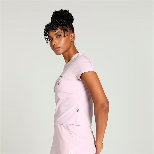 BLOSSOM Women's Relaxed Fit Graphic Tee, Grape Mist, extralarge-IND