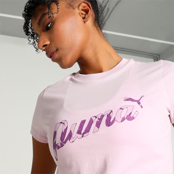 BLOSSOM Women's Relaxed Fit Graphic Tee, Grape Mist, extralarge-IND