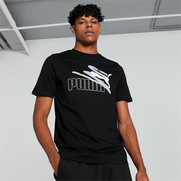 LOGO LAB Summer Men's T-shirt, PUMA Black, extralarge-IND