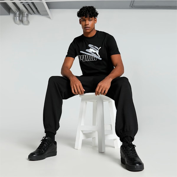 LOGO LAB Summer Men's T-shirt, PUMA Black, extralarge-IND