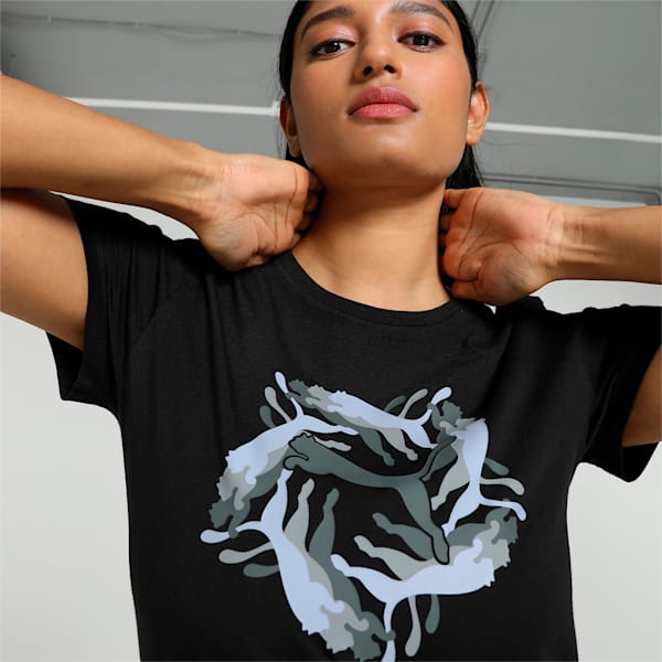 Women's Graphic T-shirt, PUMA Black, extralarge-IND