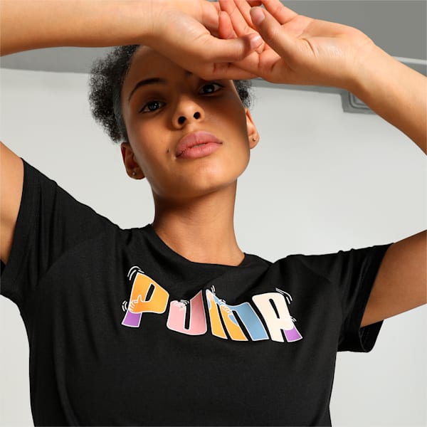 Women's Graphic T-shirt, PUMA Black, extralarge-IND