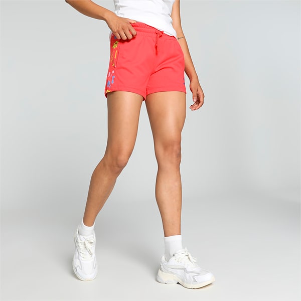 Women's Classics Graphic T7 Shorts, Active Red, extralarge-IND