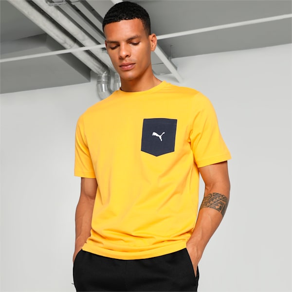 Men's Contrast Pocket T-shirt, Mustard Seed, extralarge-IND