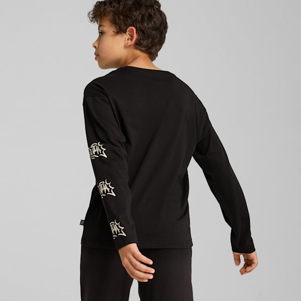 キッズ ボーイズ ESS+ ミッド 90S 長袖 Tシャツ B 110-160cm, PUMA Black, extralarge-JPN