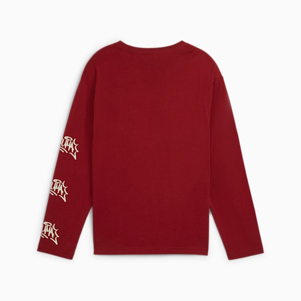 キッズ ボーイズ ESS+ ミッド 90S 長袖 Tシャツ B 110-160cm, Intense Red, extralarge-JPN