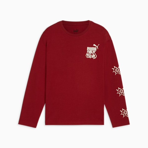 キッズ ボーイズ ESS+ ミッド 90S 長袖 Tシャツ B 110-160cm, Intense Red, extralarge-JPN