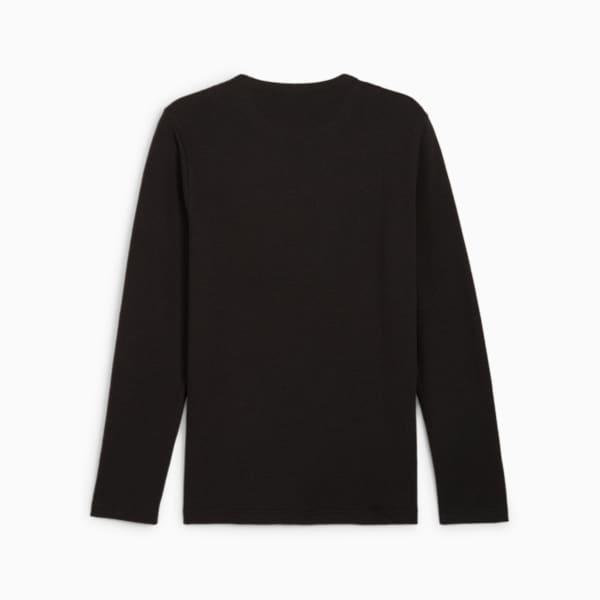 メンズ ESS エレベーテッド ワッフル 長袖 Tシャツ, PUMA Black, extralarge-JPN