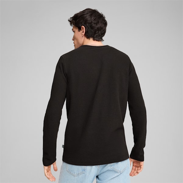 メンズ ESS エレベーテッド ワッフル 長袖 Tシャツ, PUMA Black, extralarge-JPN