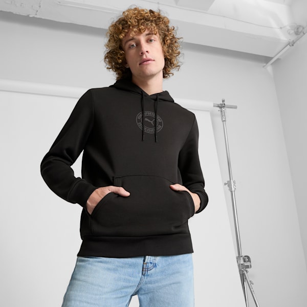 Sudadera con capucha Tonal Logo para hombre, PUMA Black, extralarge