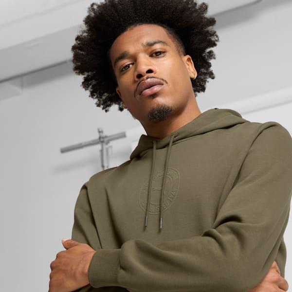 Tonal Collection Logo Men's Hoodie, Dark Olive, extralarge