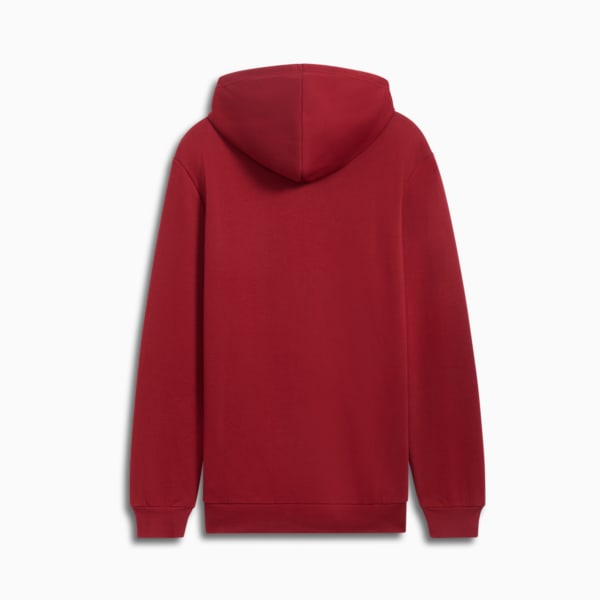 Sudadera con estampado a tono y capucha para hombre, Intense Red, extralarge