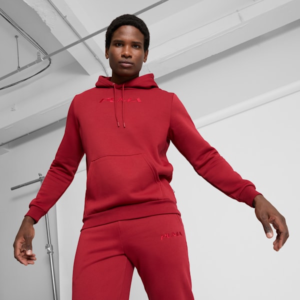 Tonal Graphic Men's Hoodie, Intense Red, extralarge