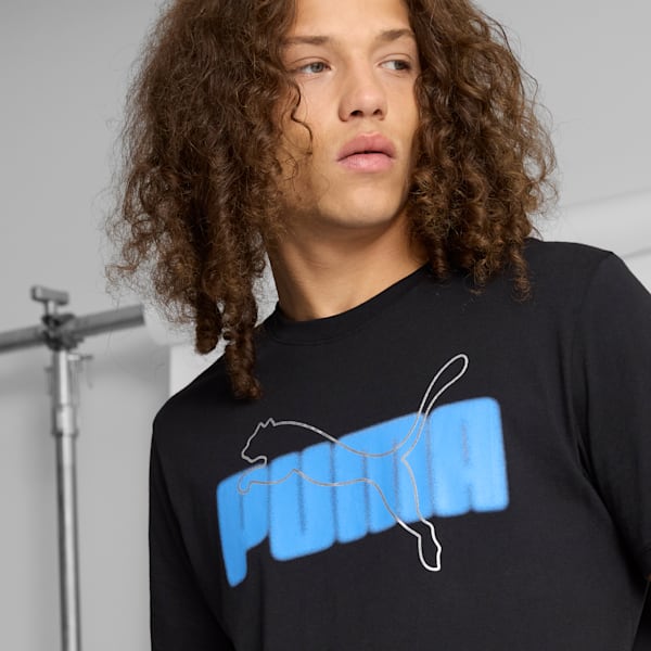 ESS+ Logo Lab Holiday Men's Tee, PUMA Black, extralarge