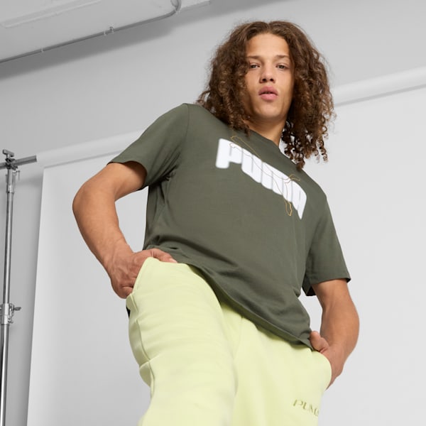 ESS+ Logo Lab Holiday Men's Tee, Dark Olive, extralarge