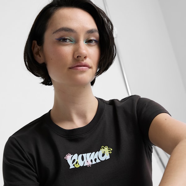 Playera para mujer de los 70, PUMA Black, extralarge