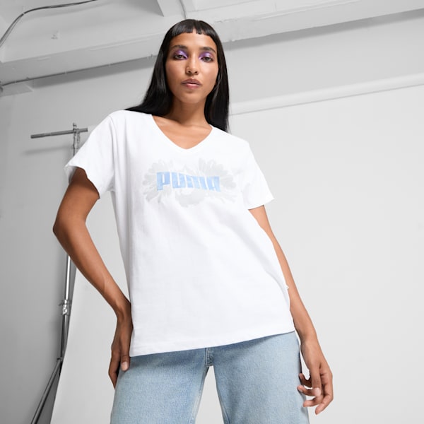 Playera para mujer In Full Bloom, PUMA White, extralarge