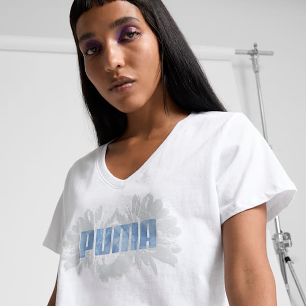 Playera para mujer In Full Bloom, PUMA White, extralarge