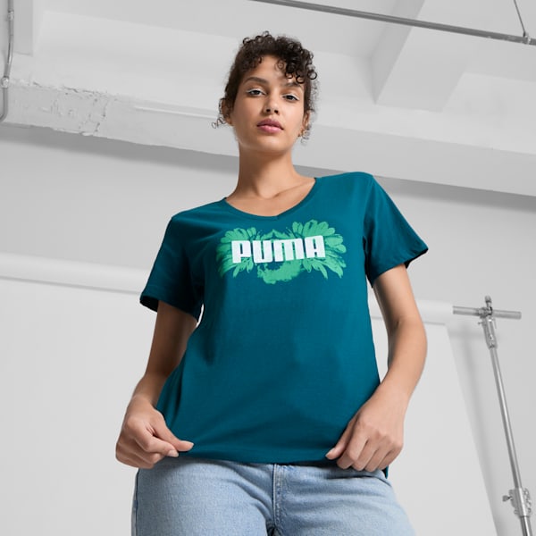 Playera para mujer In Full Bloom, Cold Green, extralarge