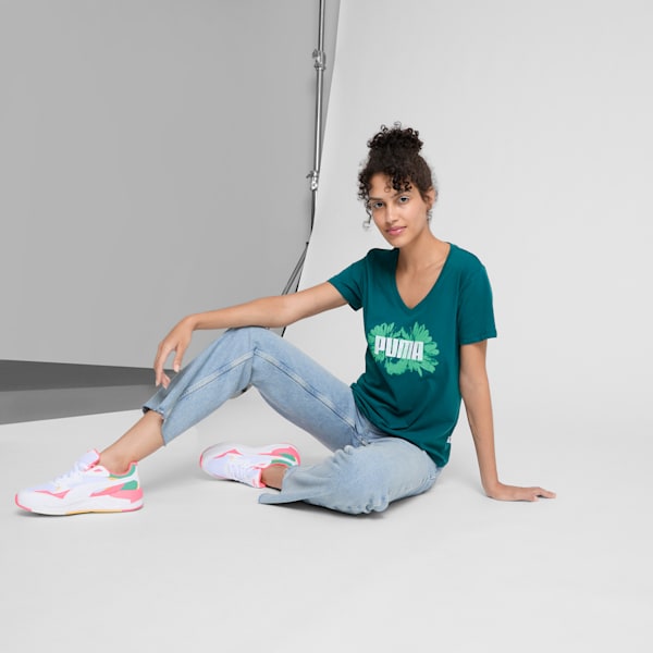 Playera para mujer In Full Bloom, Cold Green, extralarge