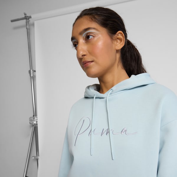 PUMA Script Logo Women's Hoodie, Frosted Dew, extralarge