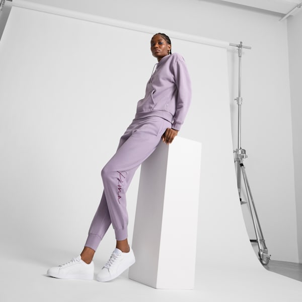 PUMA Script Logo Women's Hoodie, Pale Plum, extralarge