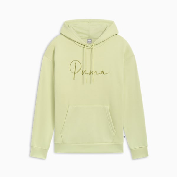 PUMA Script Logo Women's Hoodie, Pistachio Green, extralarge