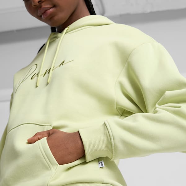 PUMA Script Logo Women's Hoodie, Pistachio Green, extralarge