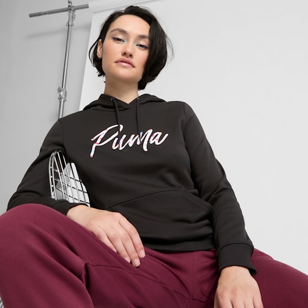 Sudadera con capucha Live In Speckle para mujer, PUMA Black, extralarge