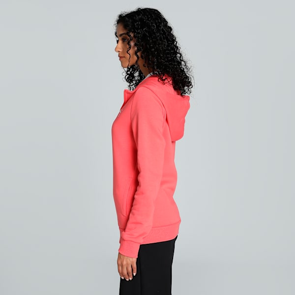 Women's Hooded Full Zip Jacket, Salmon, extralarge-IND