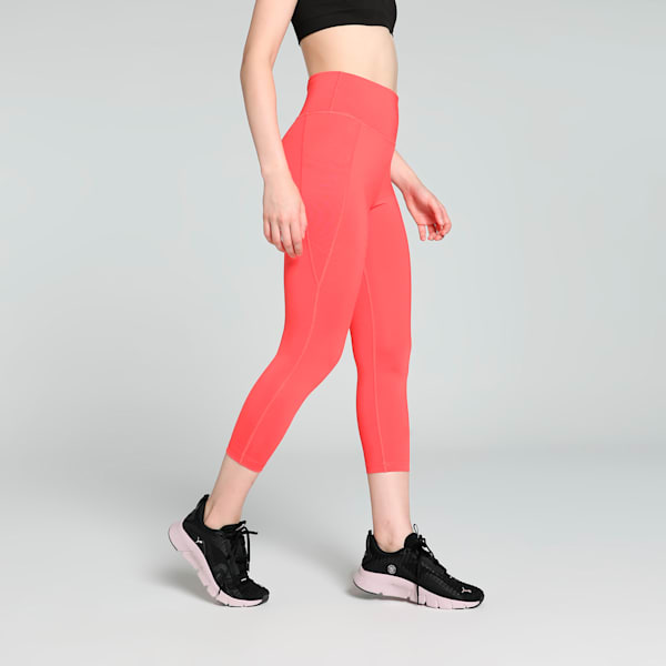 Women's 3/4 Training Tights, Salmon, extralarge-IND