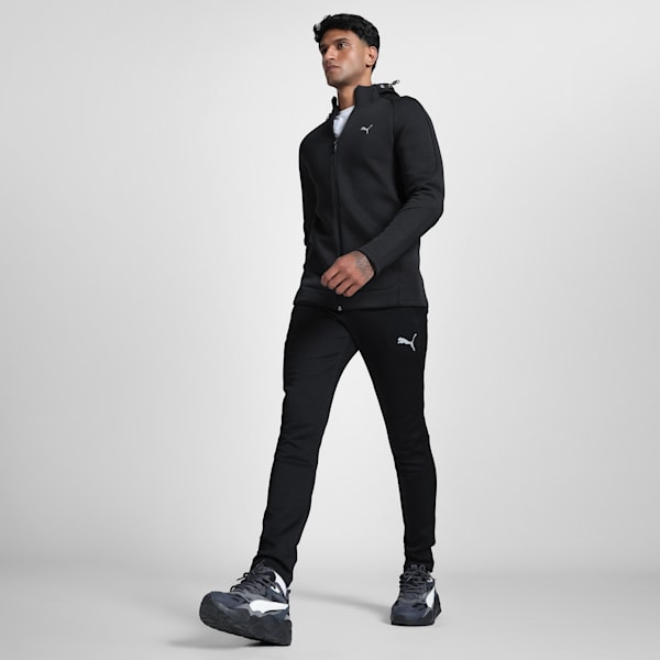 EVOSTRIPE Men's Slim Fit Full-Zip Hoodie, PUMA Black, extralarge-IND